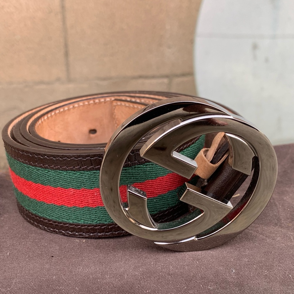 Mens Gucci Belt with Interlocking G Buckle